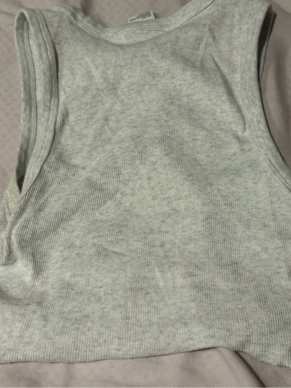 TNA Light Heather Gray Ribbed Tank